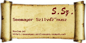 Seemayer Szilvánusz névjegykártya